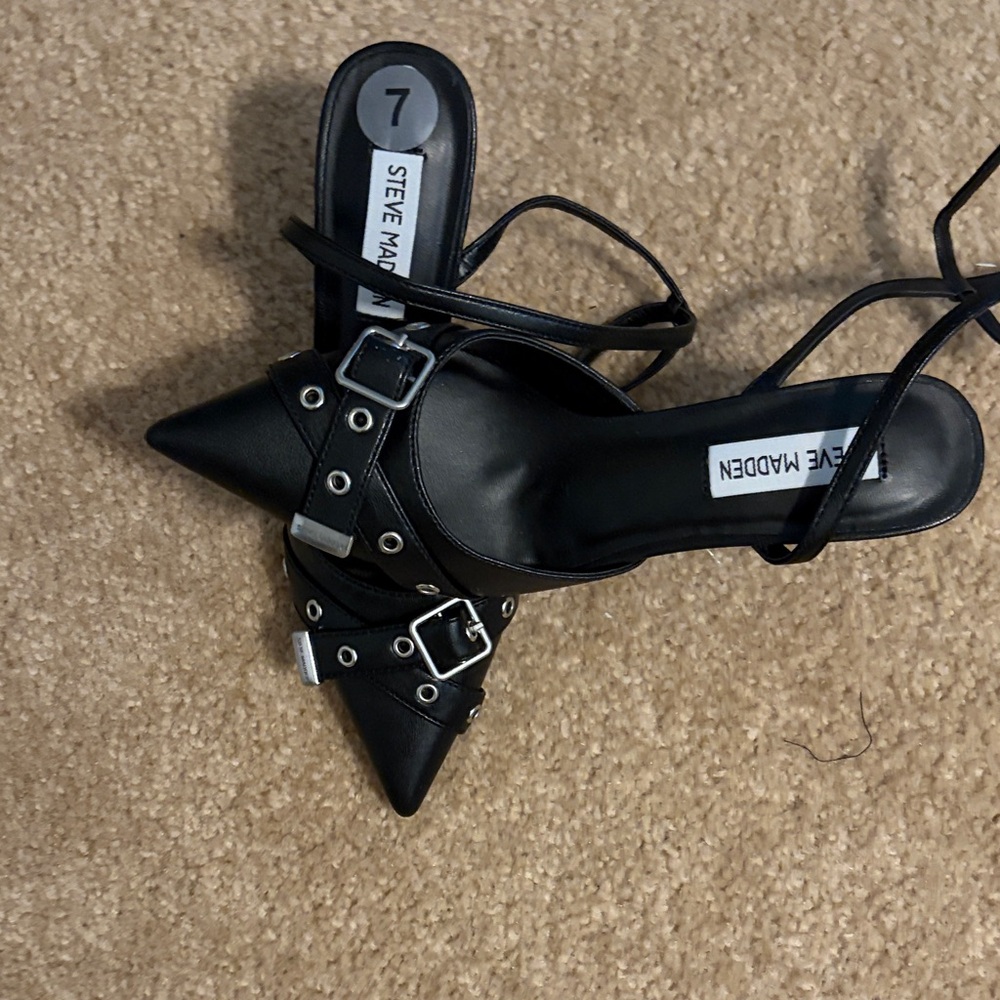 Steve Madden Black Strappy Heels with Buckles